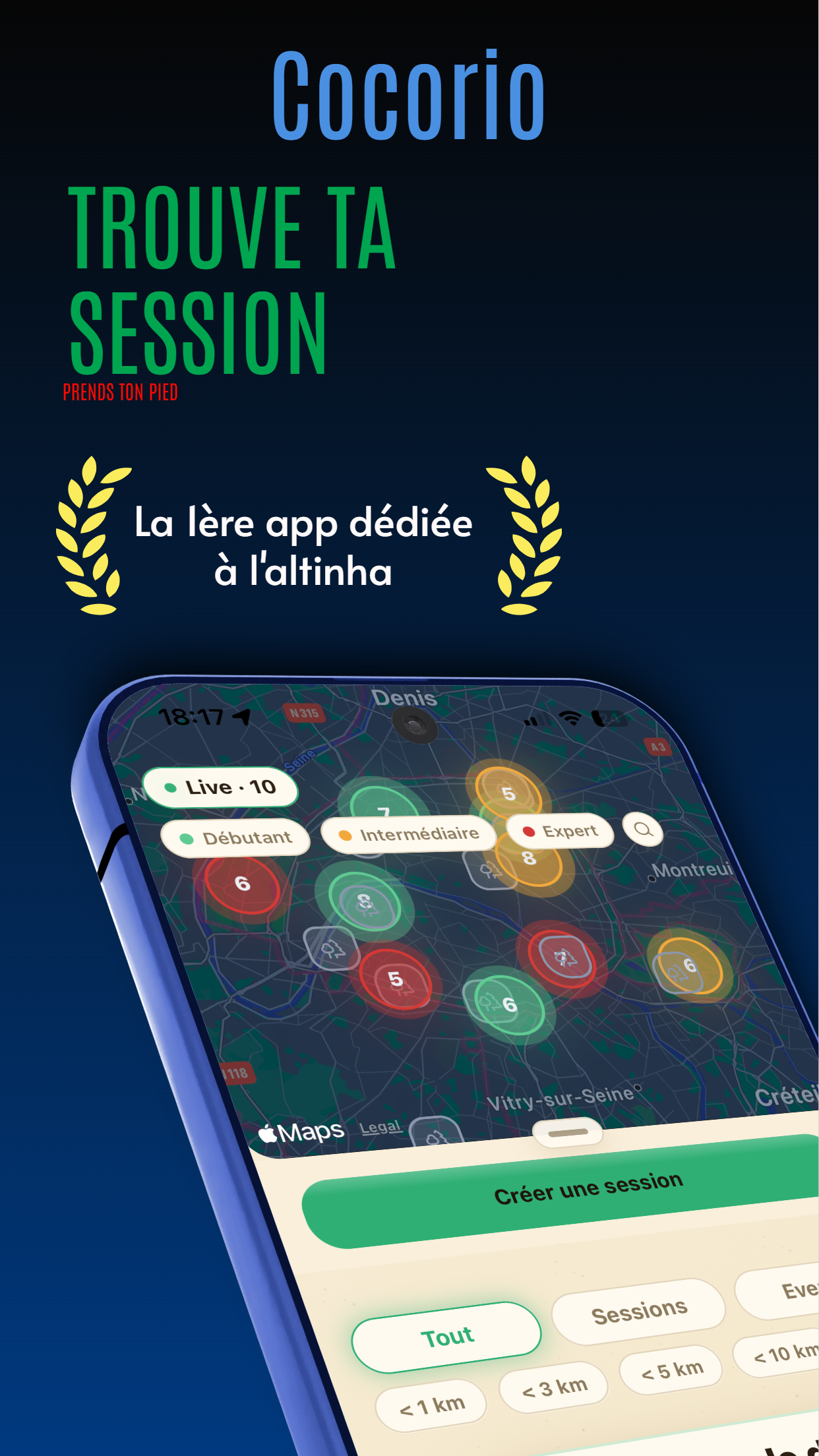 La carte des sessions Cocorio